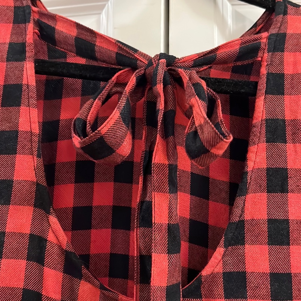 Cloth & Stone Anthro Flutter sleeve plaid dress size S